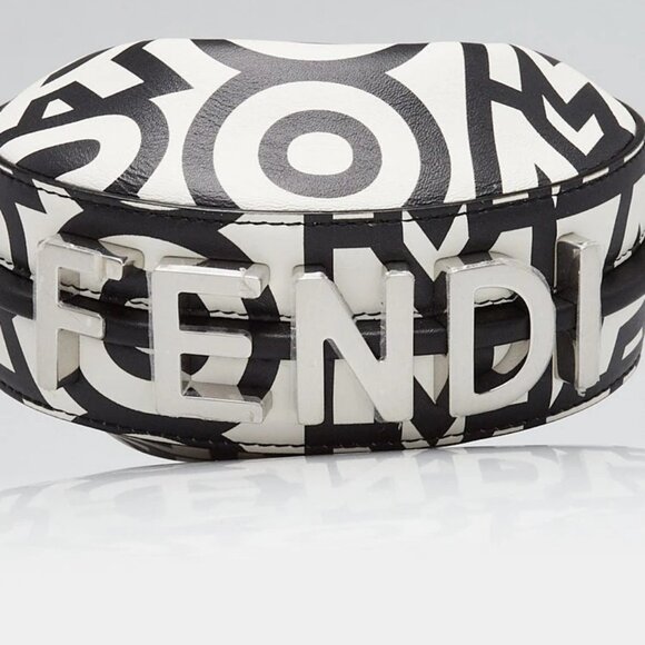 Fendi x Marc Jacobs Black/White Printed Leather Fendigraphy Nano Bag - 7AS089 - Picture 10 of 11
